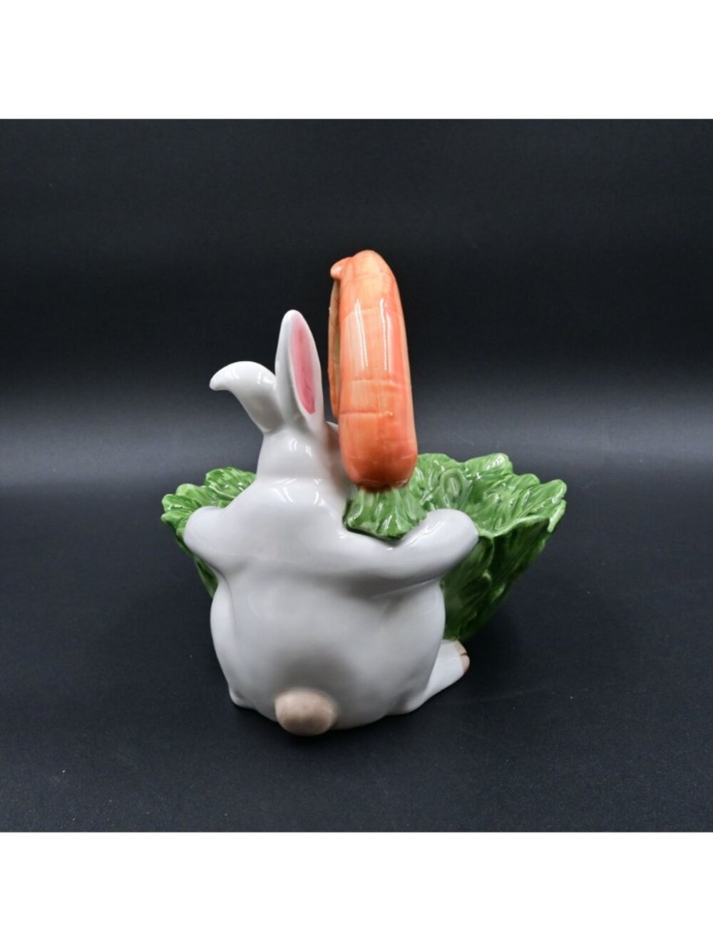 Omnibus Fitz & Floyd Easter Bunny Rabbit Carrot Handle Basket Japan Dish 1987 - Picture 2 of 5